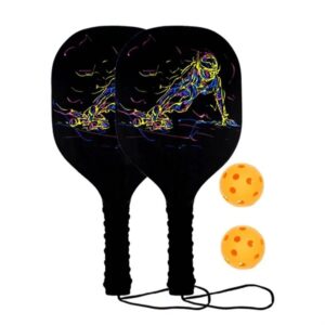 Wooden Pickleball Sets (2 padsand2 balls) packaged in Mesh bag