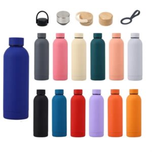 17 oz Double Wall Stainless Steel Bottle with a Rubberized F