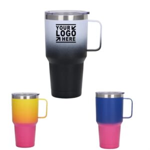 30 oz Gradient Double Wall Travel Tumbler with Steel Handle