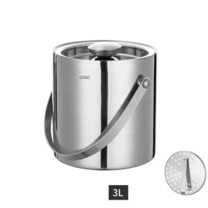 Double-Wall Stainless Steel Insulated Ice Bucket - 3 Liter