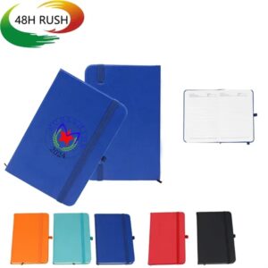 A6 Classic PU Leather Notepad w/ Elastic Band