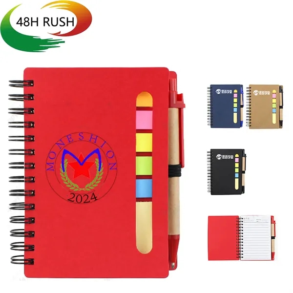 Spriral Notebook, Pen and Sticky Notes Set
