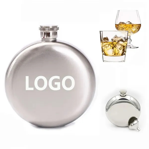 Round Hip Flask 304 Stainless Steel