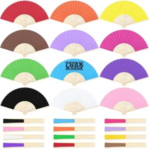8.3" Full Color Folding Paper Fans w/ Bamboo Handle