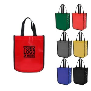 Round Corner Laminated Fashion Tote - 9"w x 11"h x 4"d