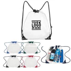 Clear Waterproof Stadium Drawstring Backpack