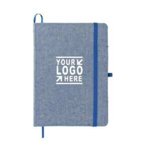 8.3" x 5.7" Cotton Cover Bound Notebook with Pen Loop