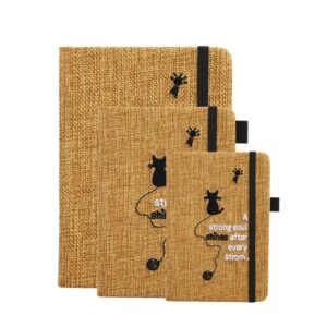5.7" x 4" Jute Cover Bound Notebook with Pen Loop