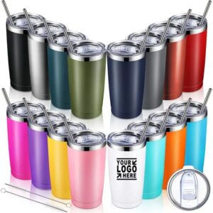 Two-tone 20 oz. Insulation Stemless Tumbler with Straw