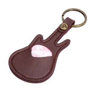 Leather Guitar Picks CaseandHolder with Keyring