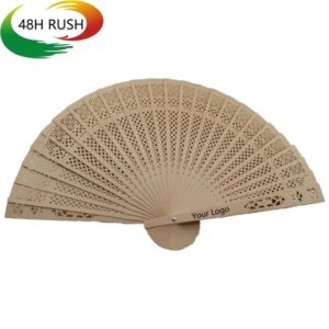 Customized Foldable Hollow Wooden Fans