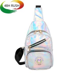 Colorful Laser Single Shoulder Bag W/ Zipper
