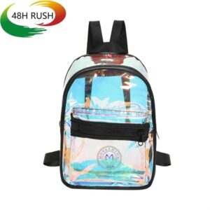 Laser Half-transparent Shoulder Bag W/ Zipper