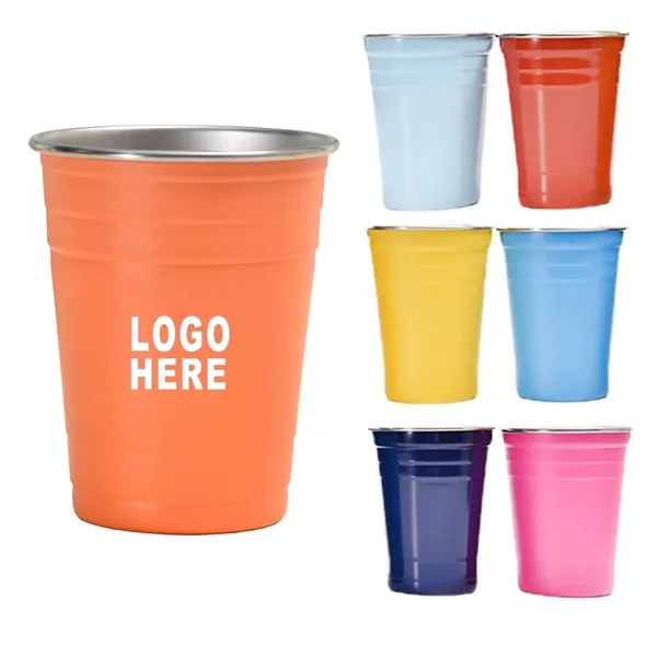 16 oz Single Wall Stemless Black Stainless Steel Pint Cup