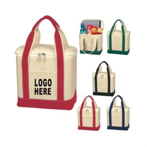 Custom Patchwork Canvas Cooler Lunch Bag