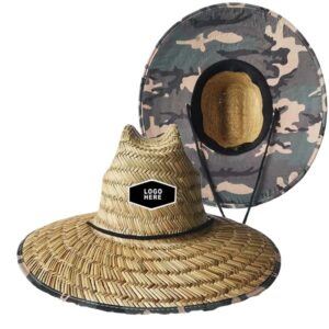 Eco Friendly Straw Lifeguard Hats with Patch Logo