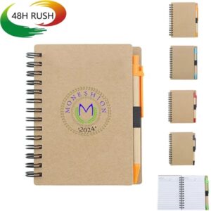 Kraft Paper Spiral Notepad and Pen Set