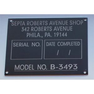 Identification Plates - Metal ID Nameplates-Laser Engraved