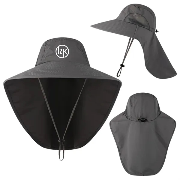 Wide Brim Hat with Neck Flap