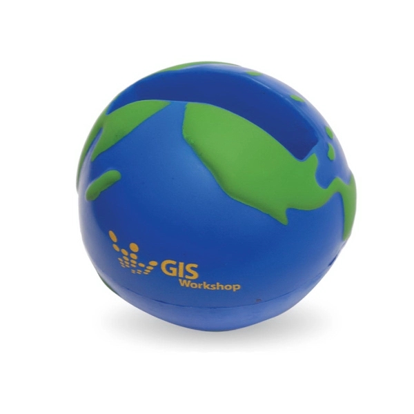 Earth ball cell phone holder stress reliever