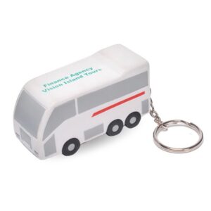 Tour bus key chain and stress reliever