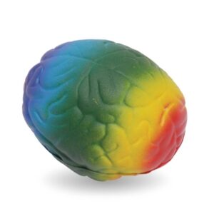 Rainbow brain shaped stress reliever