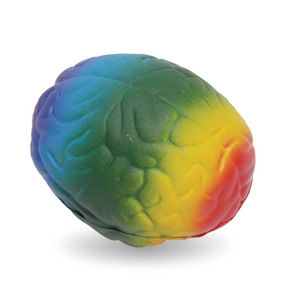 Rainbow brain shaped stress reliever