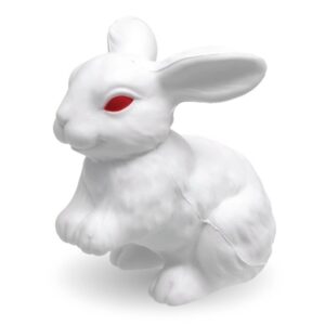 White rabbit shaped stress reliever