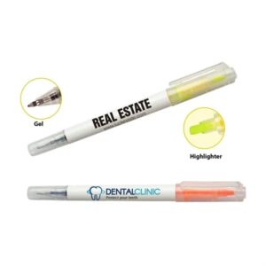 Sunray Combo Duo Tip Pen, Highlighter/Gel Ink