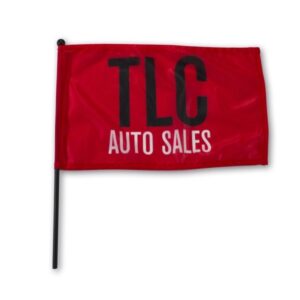 Waving Rally Flag 15" x 9" w/ 16" Pole 110 Polyester