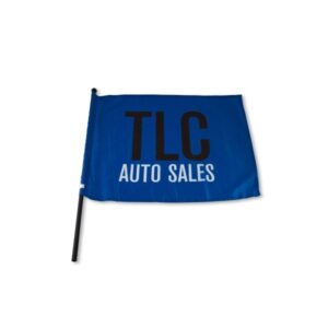Waving Rally Flag 22" x 17" w/ 24" Pole 75D  Polyester
