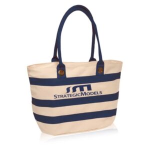 18.25"W x 11"H Striped Sailor Canvas Tote Bags