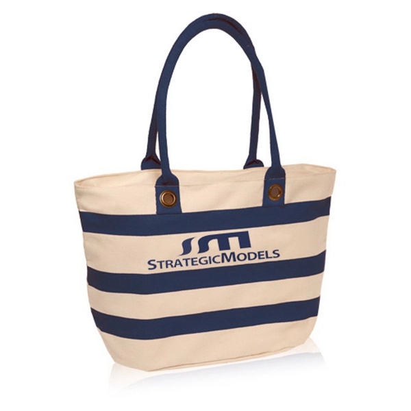 18.25"W x 11"H Striped Sailor Canvas Tote Bags