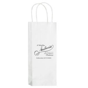 White Kraft 1-Bottle Wine Tote Bag - Flexo Ink