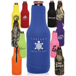 Neoprene Zippered Beer Bottle Custom Coolies