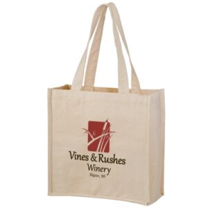 Heavyweight Cotton Wine andamp; Grocery Tote - 14oz - Screen Print