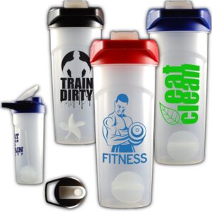 24 oz. BPA free Frosted Easy carry Shaker Bottle w/ Flip top