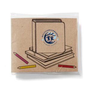 School Kids Coloring Book andamp; 6-color Pencil Set To-Go