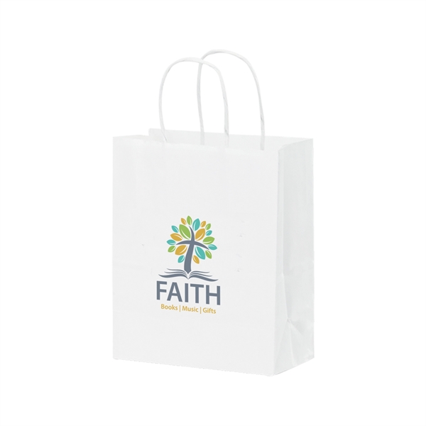 White Kraft Twisted Paper Handle Shopper - DIGITAL