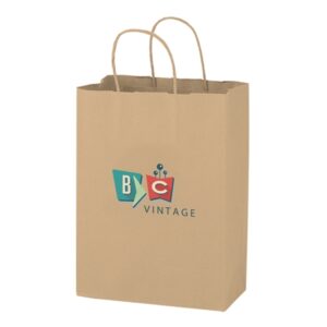 KRAFT TWISTED PAPER HANDLE SHOPPER - DIGITAL SPLASH