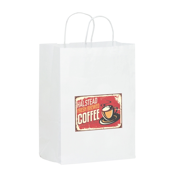 White Kraft Twisted Paper Handle Shopper - DIGITAL