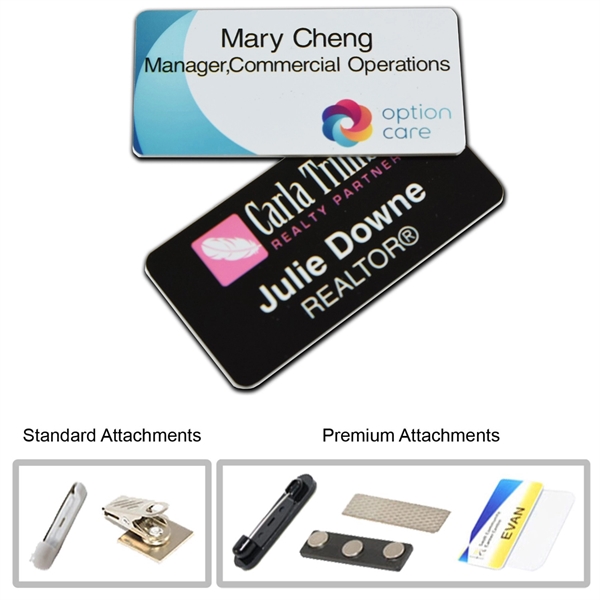 1 1/2" x 3" Name Badge Digitally Printed