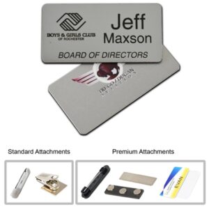 1.5" x 3" Metal Name Badge - Digital Printed