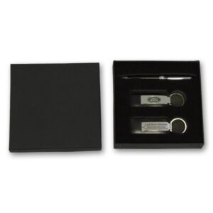 Keychain andamp; Pen Set in Black Box