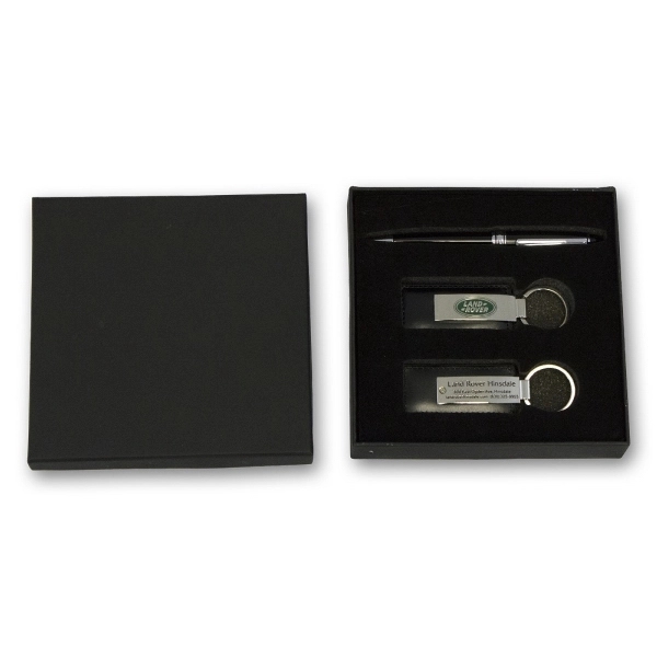 Keychain andamp; Pen Set in Black Box