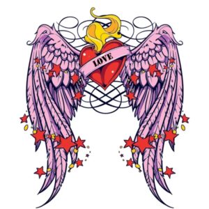 Winged Heart Temporary Tattoo