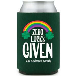 Zero Lucks Given St. Patrick's Full Color Can Coolers