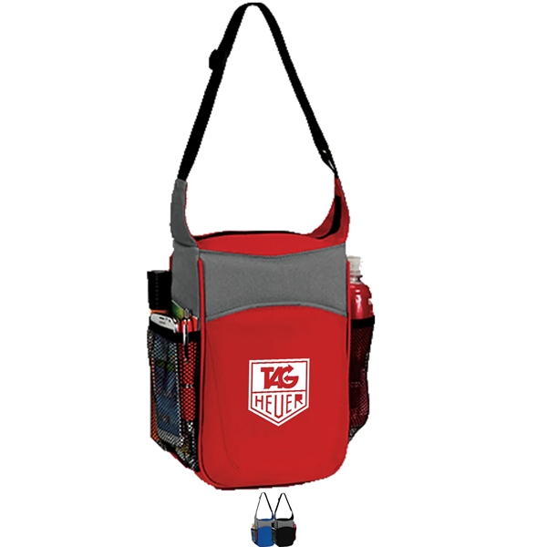 Two-Tone Insulated Lunch Cooler Bag w/ Pockets (7"x10.5"x5")