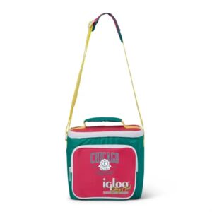 Igloo Retro Square Lunch Bag 9-Dark Jade, Magenta, Yellow