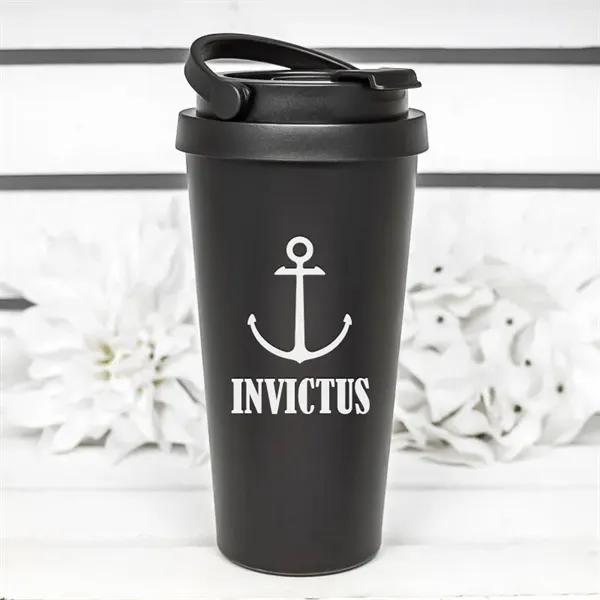 17 Oz. Laser Engraved Travel Coffee Tumblers With Handle